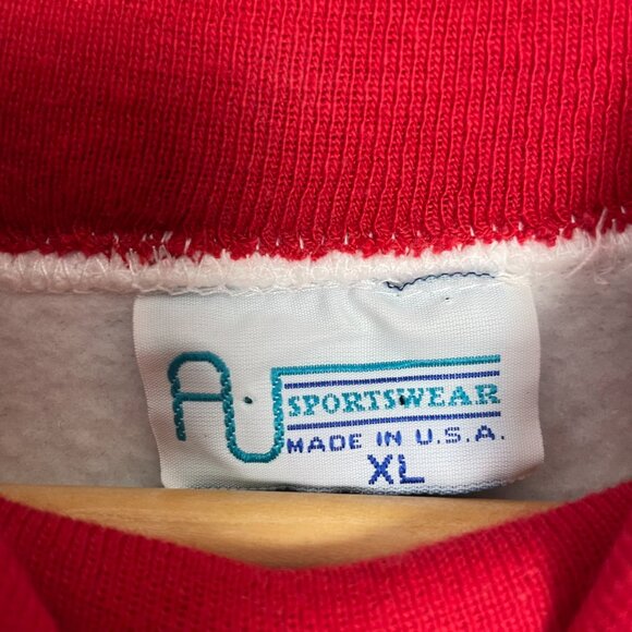 Vintage 90s Christmas Sweatshirt Cardinal Bird Winter White‎ Size XL Holiday Top - Picture 3 of 13